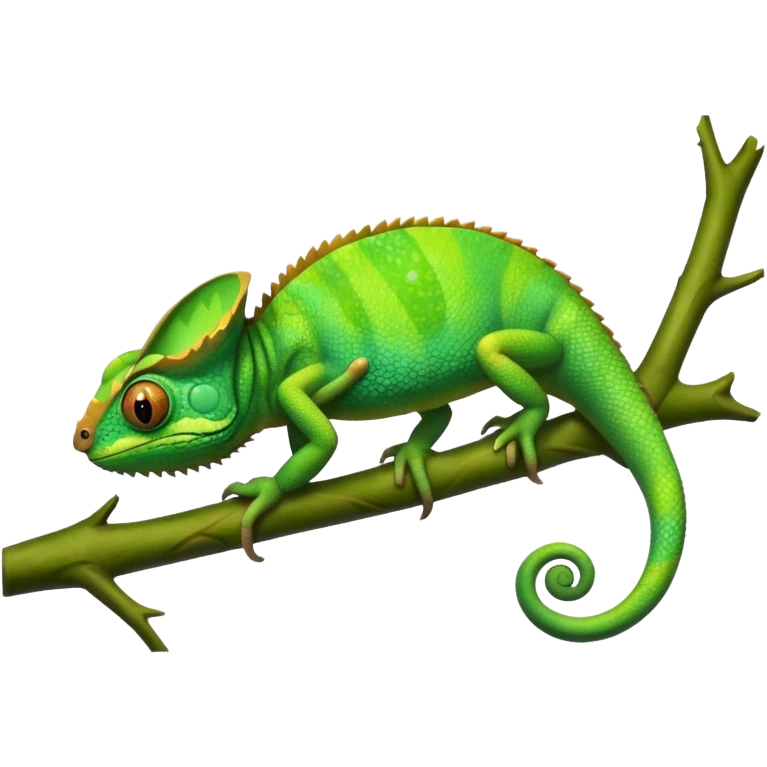 A green chameleon  emoji