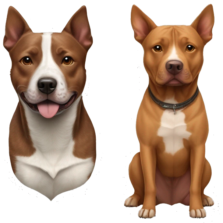 Brown cattle dog and brown pit bull emoji