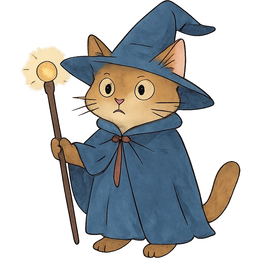ghibli style wizard cat emoji