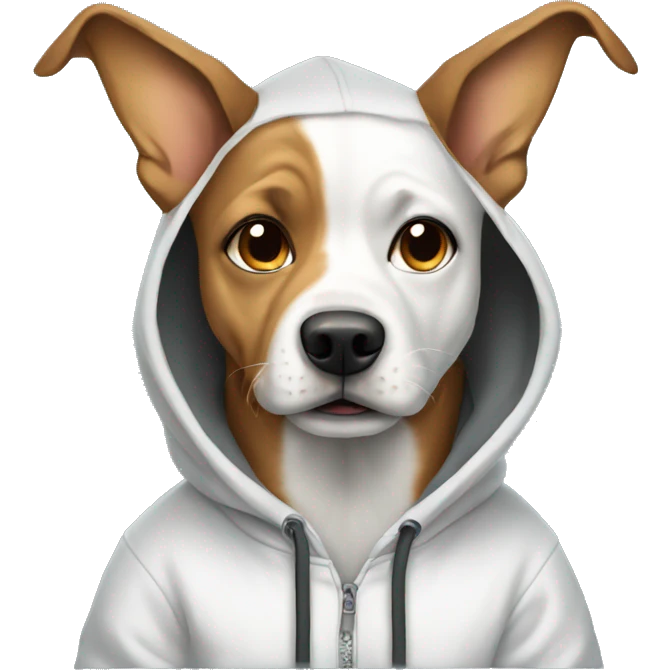 Dog wearing hoddie emoji