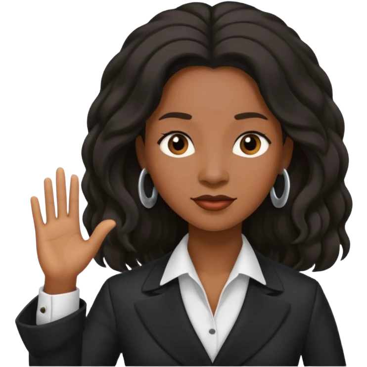 black long haired Female music conductor emoji