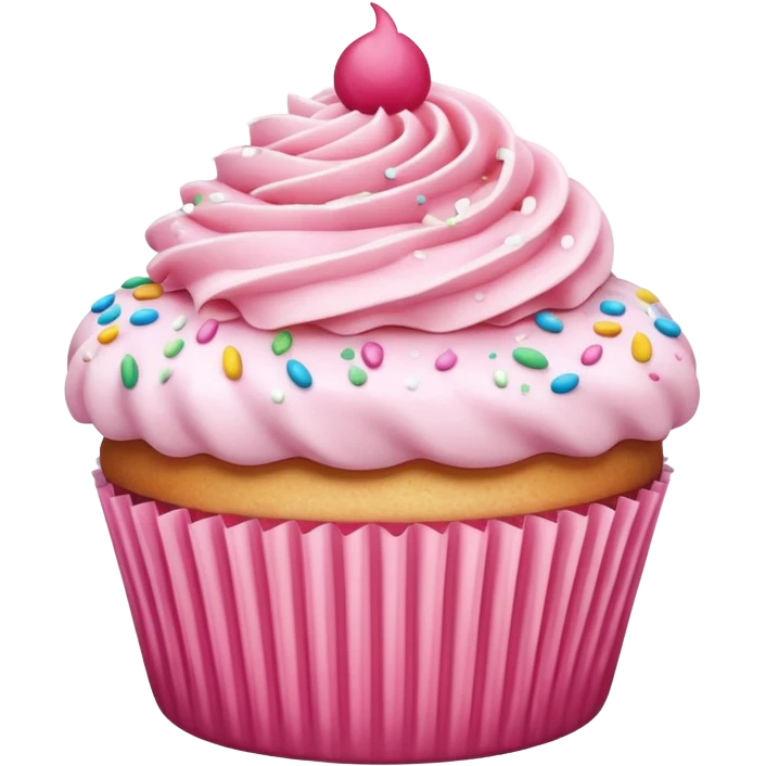 Cupcake with pink icing emoji