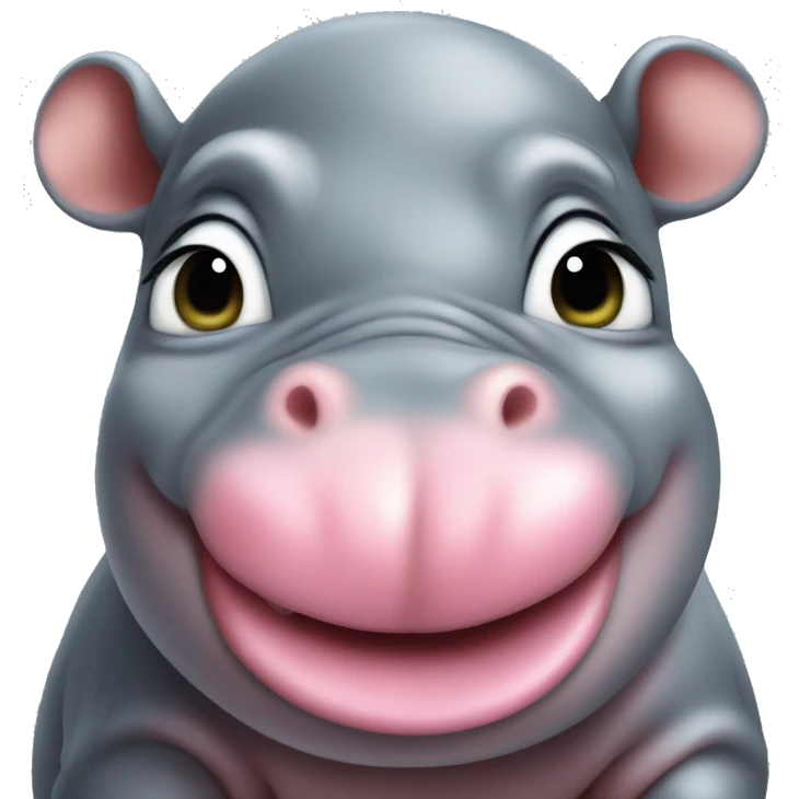 baby hippo puckering lips blowing a heart emoji