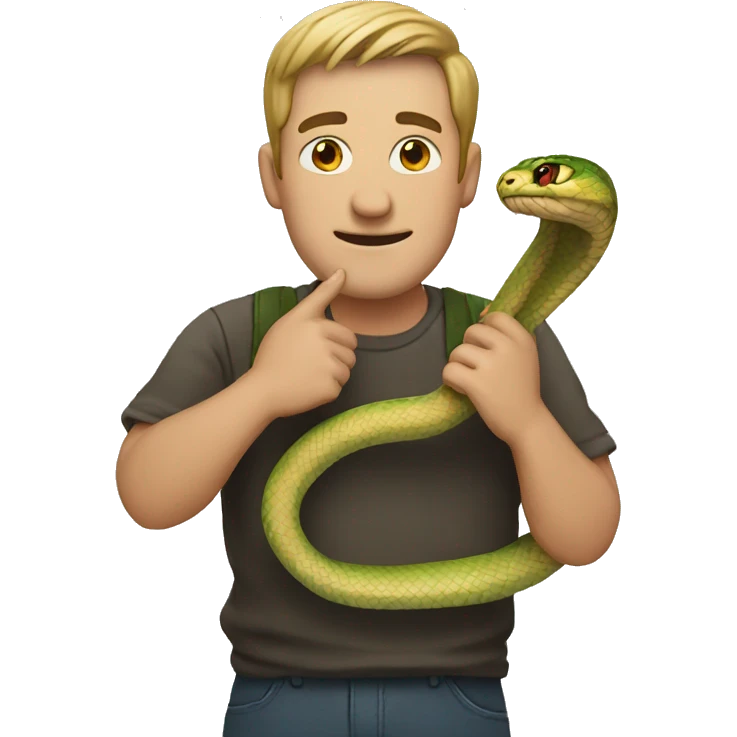 men holding a snake emoji