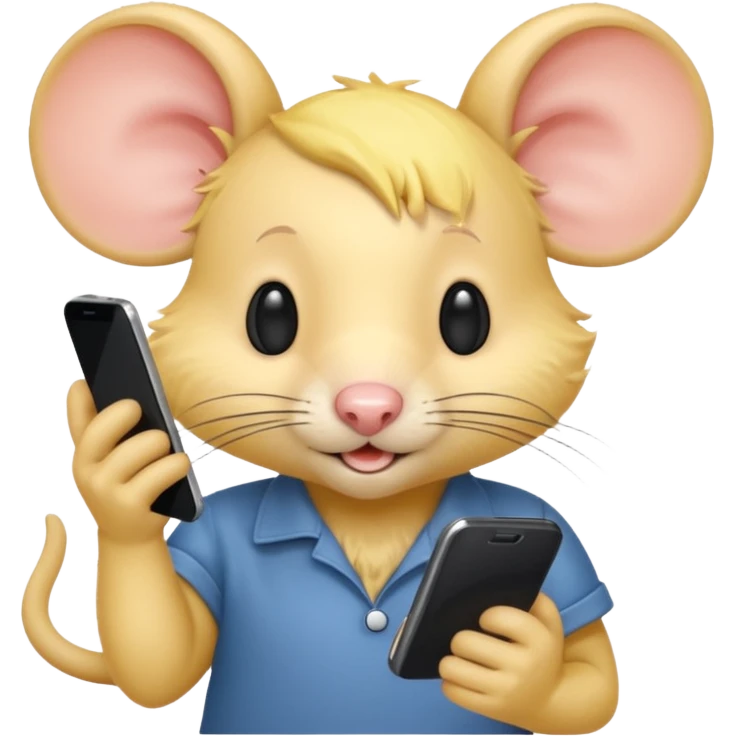 yellow haired mice with phone emoji