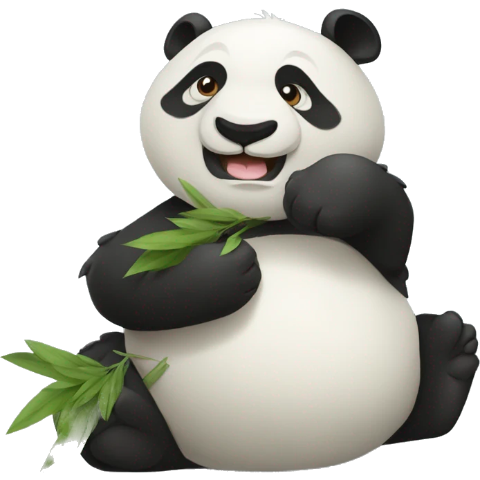 Panda qui mange des bambous emoji