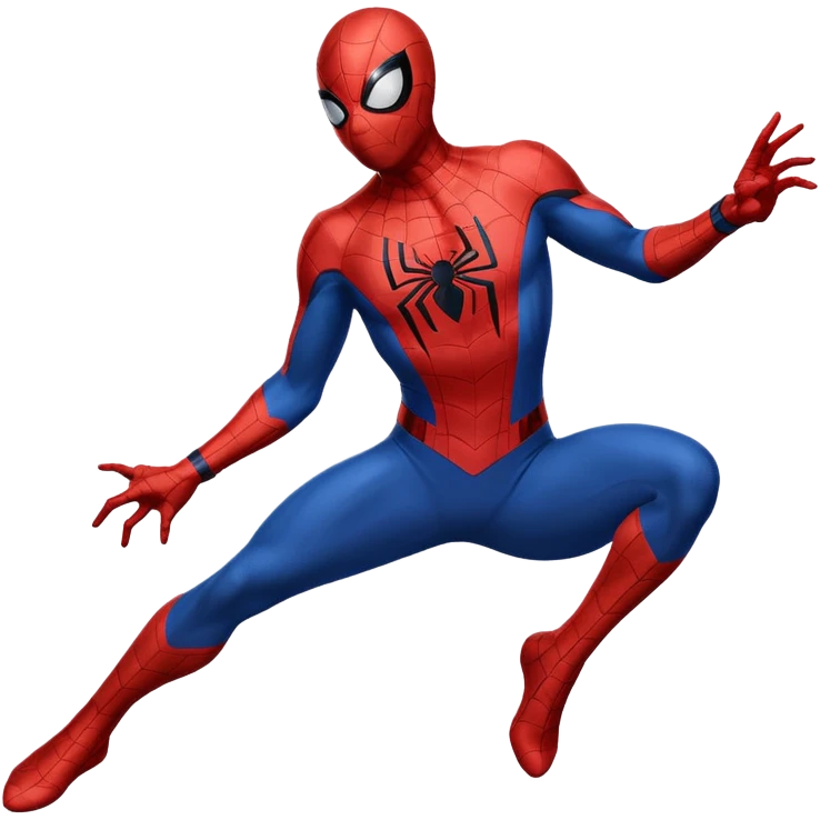 Full Black with black outlines  colored suit spider man emoji
