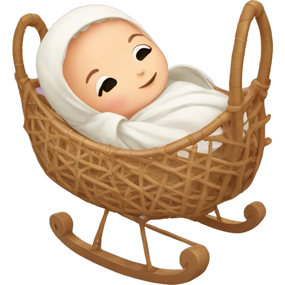 Newborn in a rattan cradle emoji