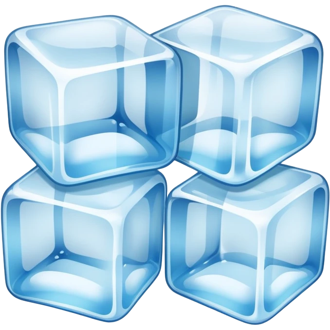 Realistic ice cubes emoji