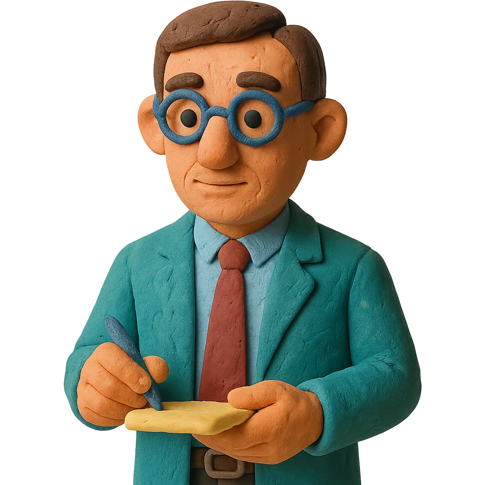 claymation style psychiatrist emoji