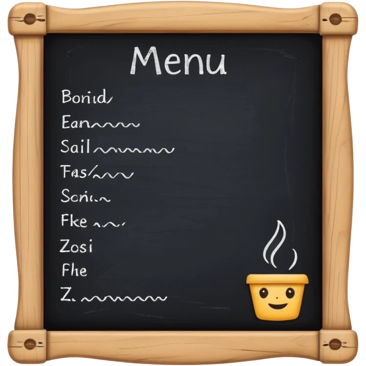 Menu board emoji