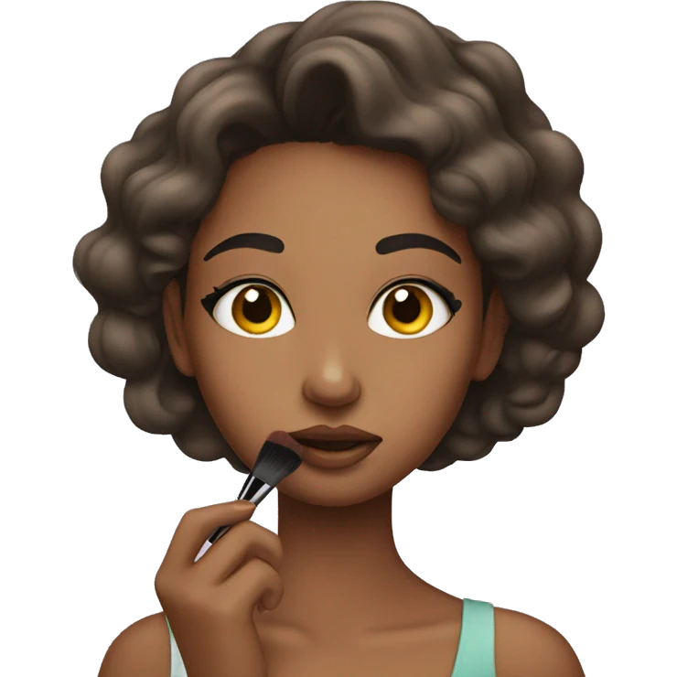 Girl putting on makeup emoji