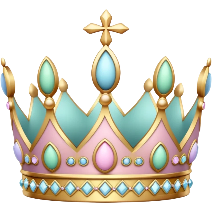 Easter pastel colored crown emoji
