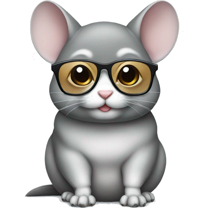 chinchilla with glasses emoji