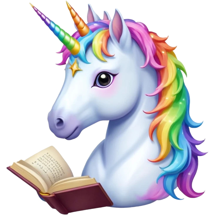 Unicorns read book
A majestic unicorn with rainbow mane holding an open book with magic sparks.












 emoji