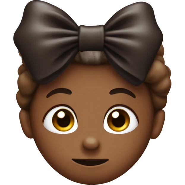 Dark brown heart with bow emoji