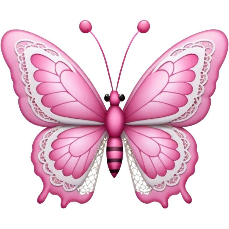 butterfly with pink antlers and lace emoji