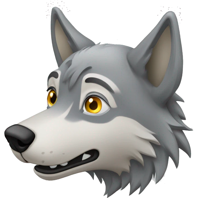 mascotte loup gris emoji