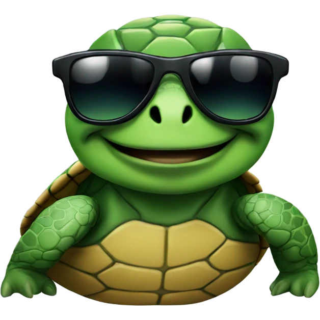 Turtle wearing sunglasses emoji