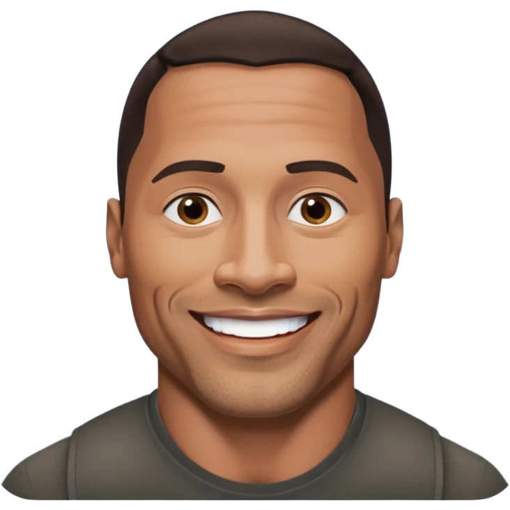 Dwayne Johnson with dark brown hair emoji