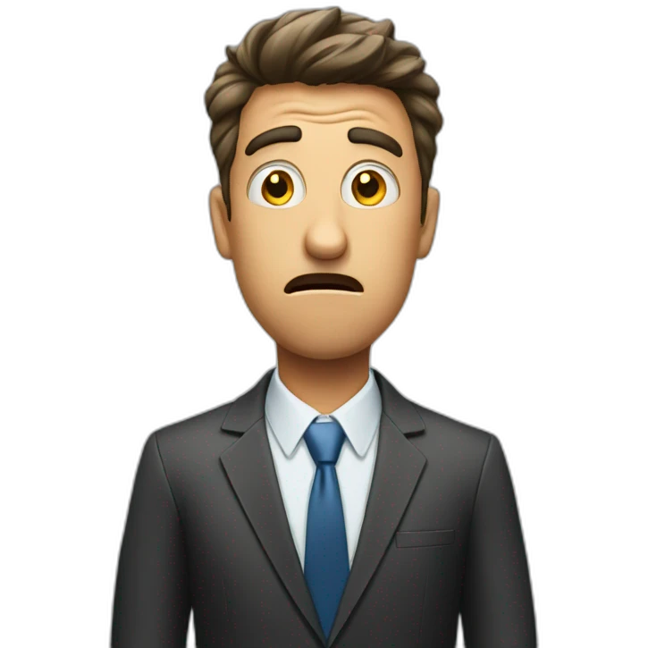 A shocked businessman emoji
