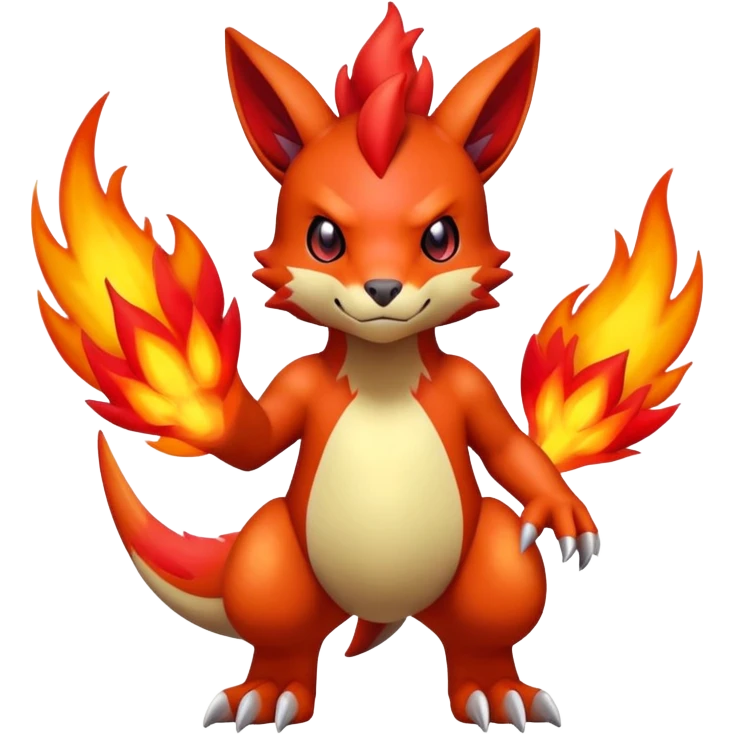 Cute Shiny Guilmon-Quilava-Fakémon-hybrid-creature (full body)  emoji
