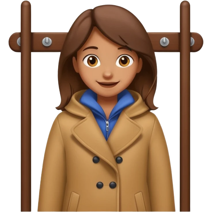 brown gurl hiding in coat rack emoji