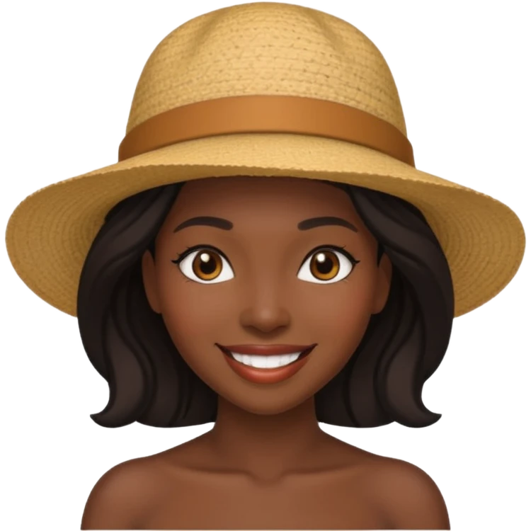 Naked ebony woman in a hat emoji