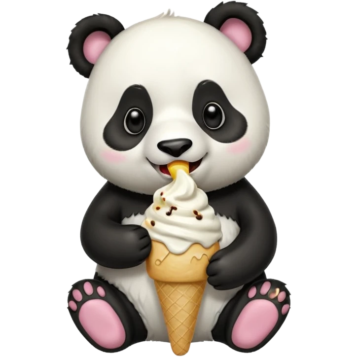 Panda eating ice cream emoji