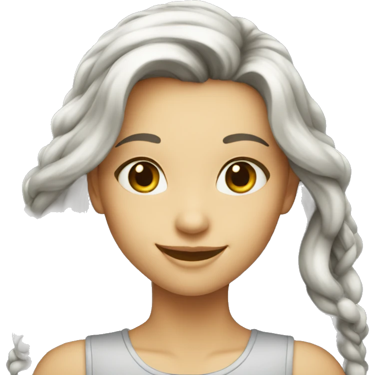 Smiling-elegant-girl-with-long-hair that has grey starnds emoji