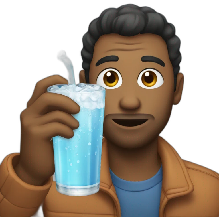 Dan drinking seltzer  emoji