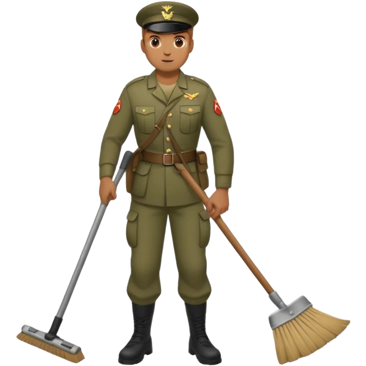 Soldier sweeping floor emoji