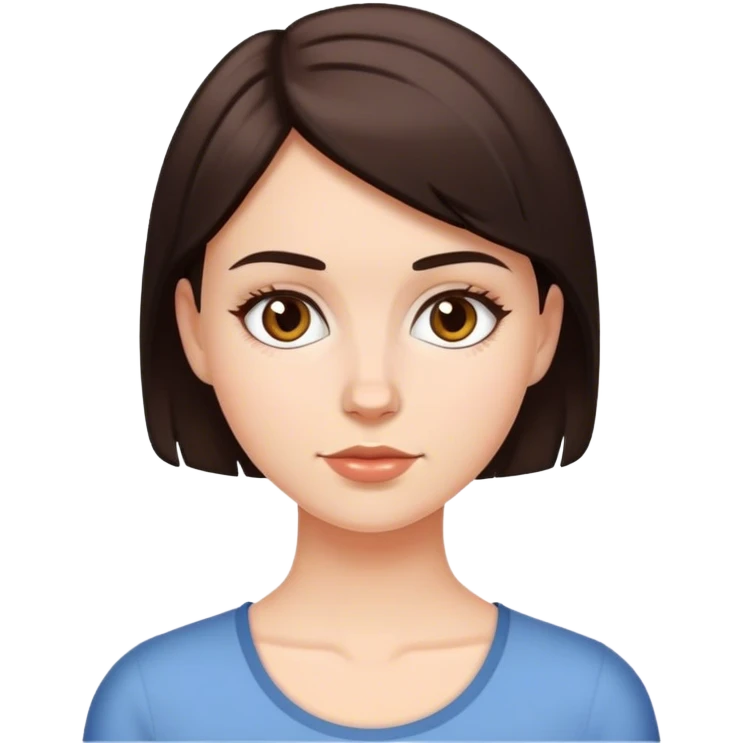 A  white girl with short dark brown hair  emoji