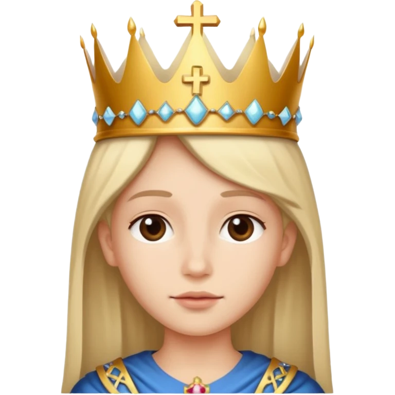 God with the cross and  a crown emoji