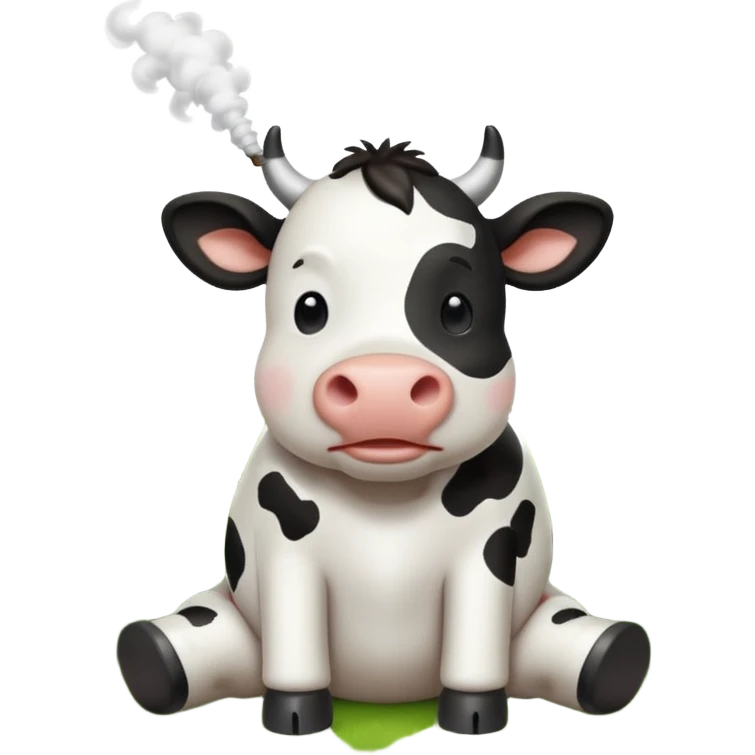 cute cow smoke weed emoji