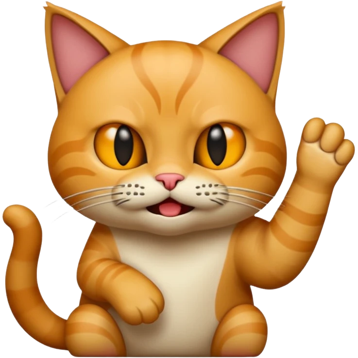 gato scratching and mad realistic emoji