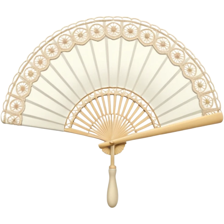 White lace handheld fan emoji