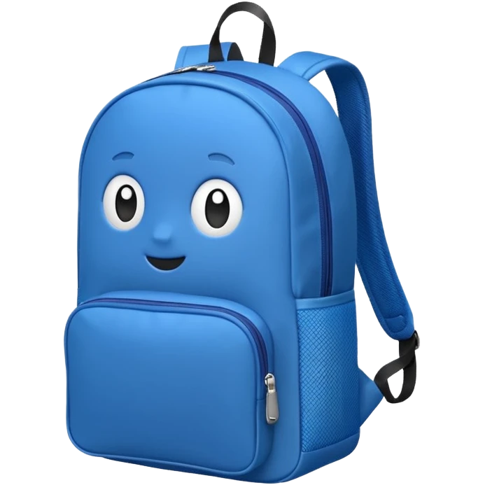 a blue kid Backpack with zip emoji