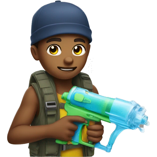 Cool kid with water gun emoji
