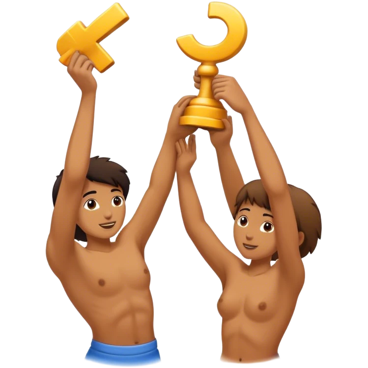 two people helping each other up teamwork  emoji