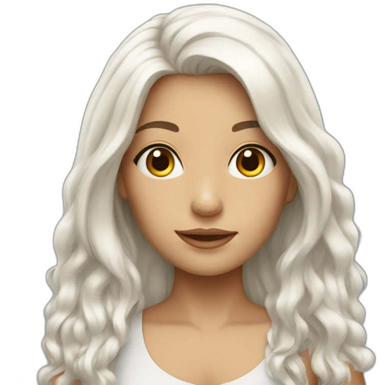 A girl with long white hair emoji