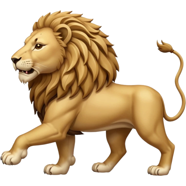 An emoji of a majestic lion from ancient Assyrian art, shown in a hunting scene. emoji