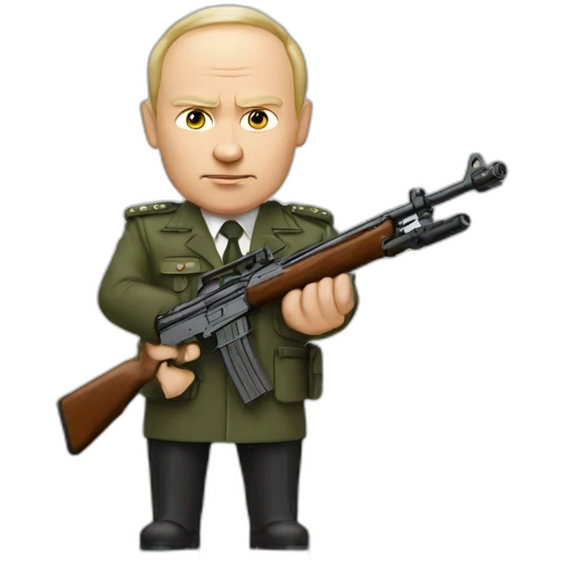 Vladimir poutine avec un fusil emoji