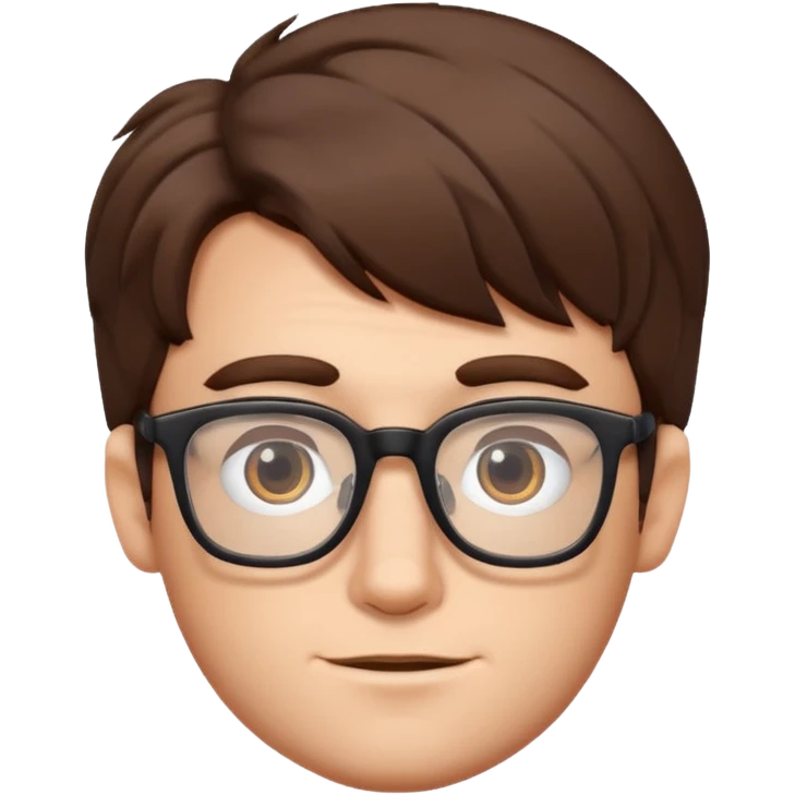 A geek guy with bushy hair and rectangle glasses  emoji
