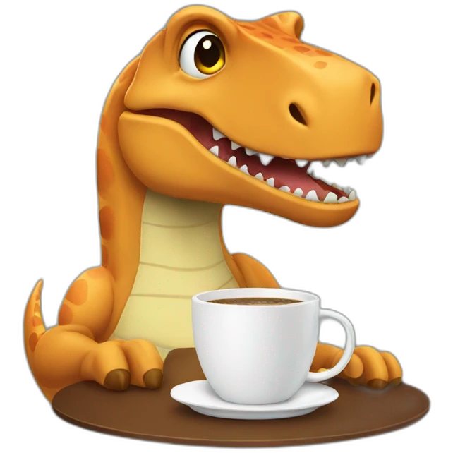dino drinking coffee emoji
