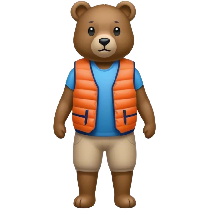 ours debout avec gilet par balle emoji