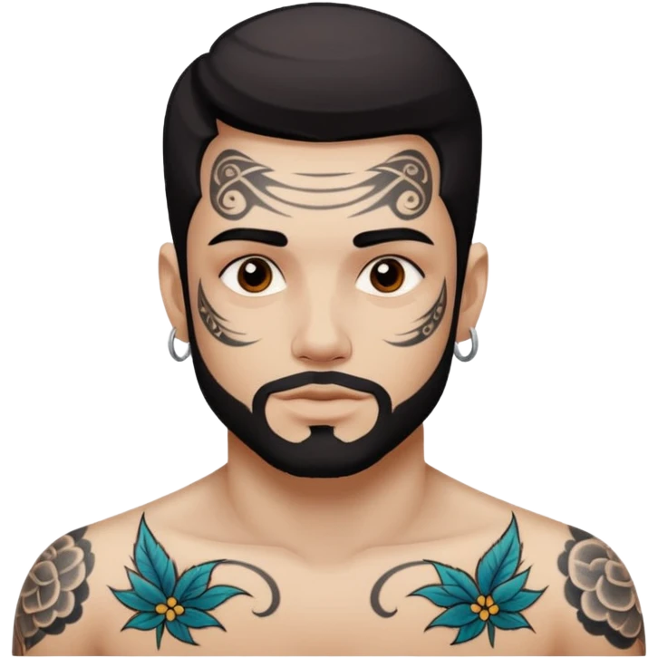 tattoo man, white skintone, more highlight the tattoo. emoji