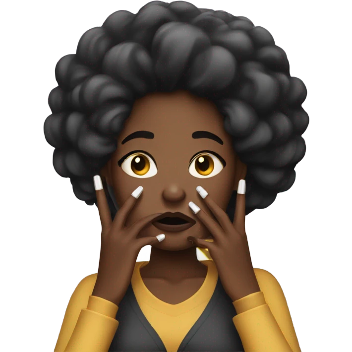 Black girl with long nails smoking stressed out  emoji