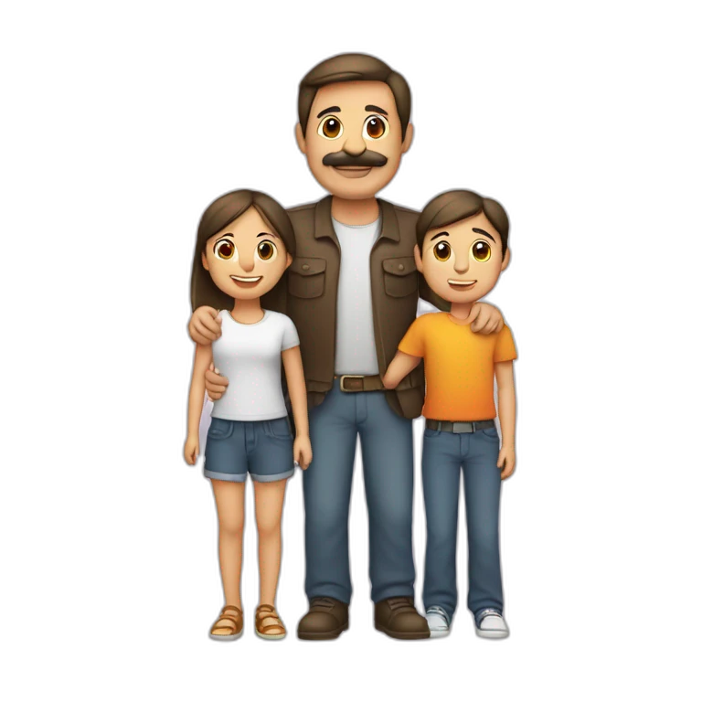 Señor con hijo y hija emoji