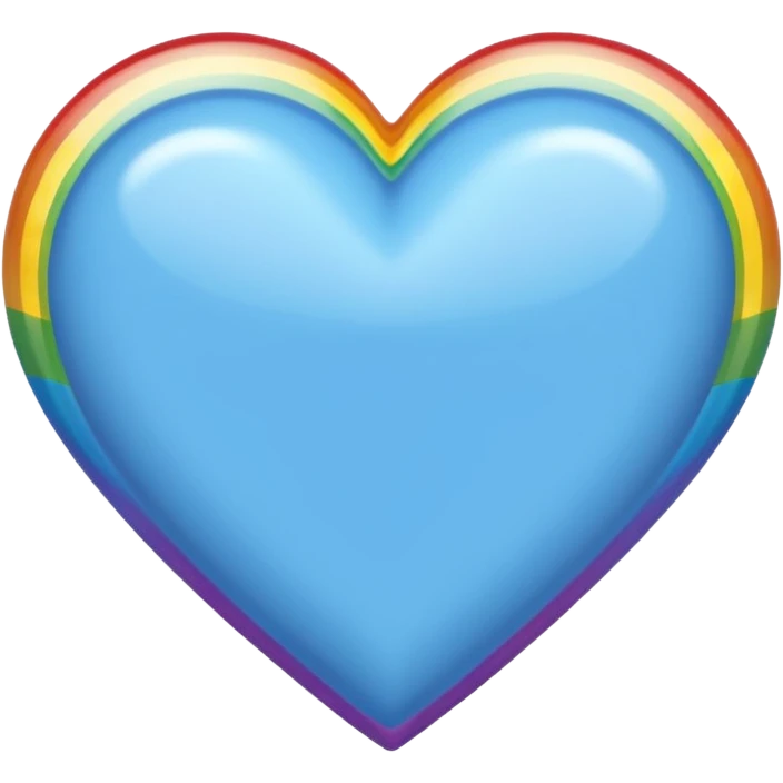 blue heart with a rainbow border emoji